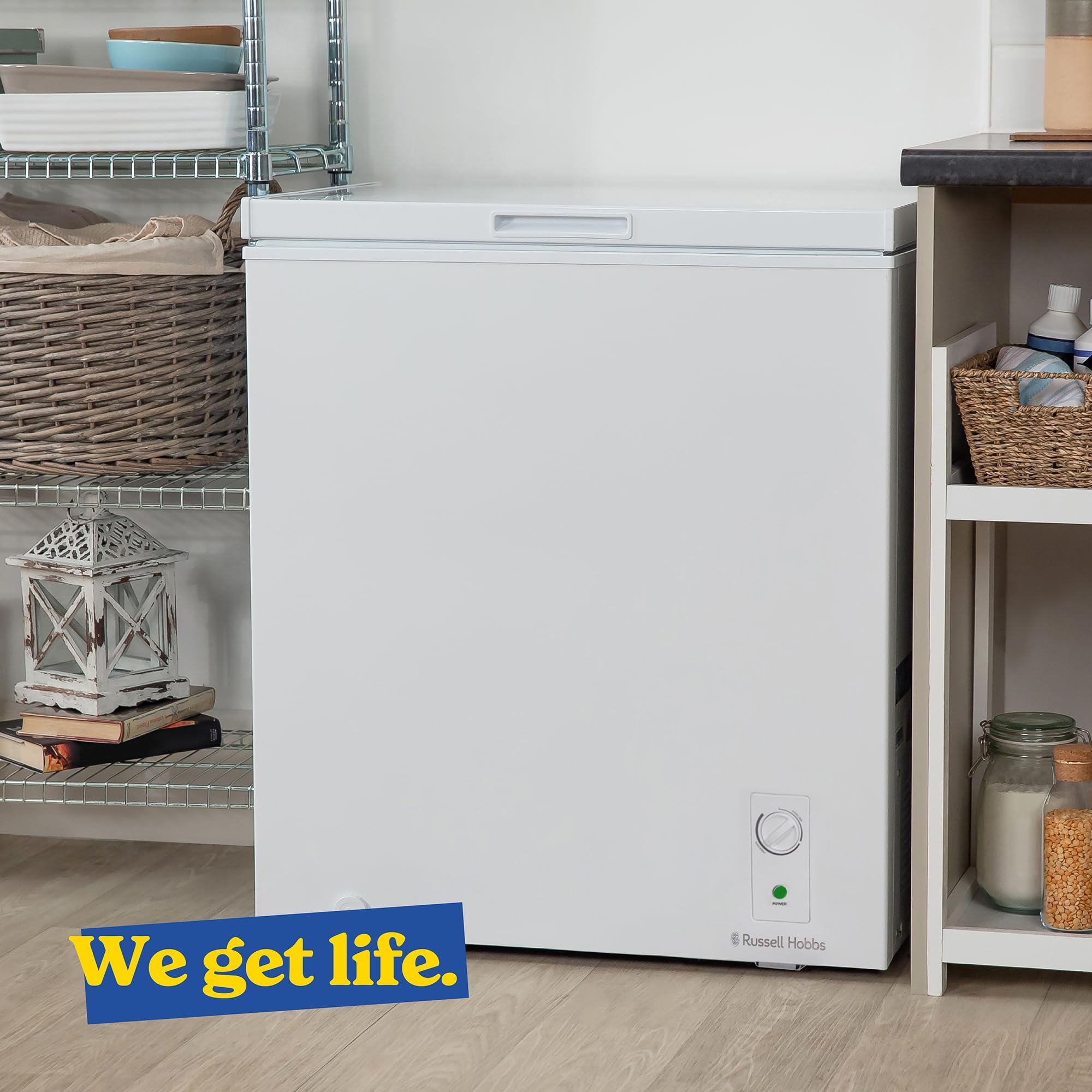Russell Hobbs White Chest Freezer 198L Freestanding with 5 Year Warranty, Adjustable Thermostat, Chill or Freeze Function, 4 Star Freezer Rating & Suitable for Outbuildings & Garages RH198CF0E1W — view 8