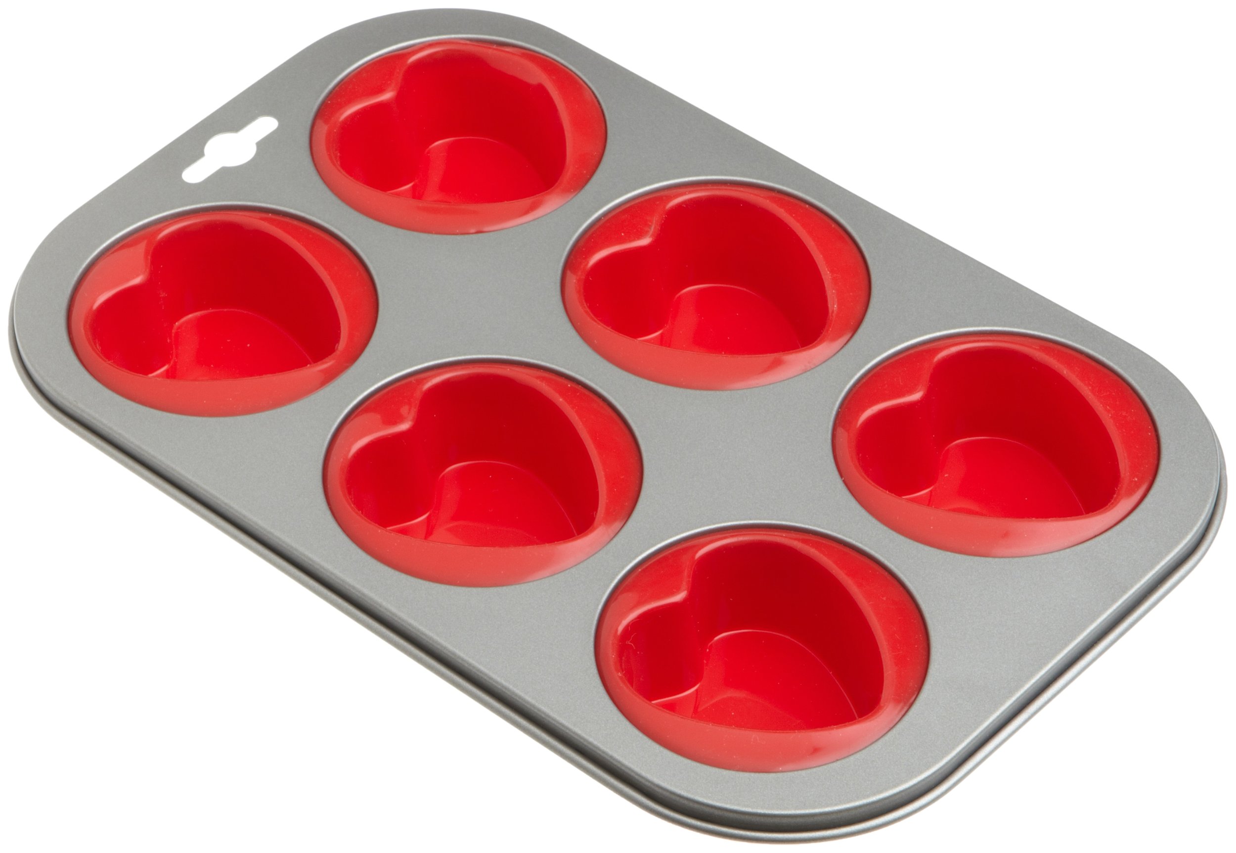 Moule 6 tasses coeur silicone robuste Kaiser Bakeware Flexo'Belle