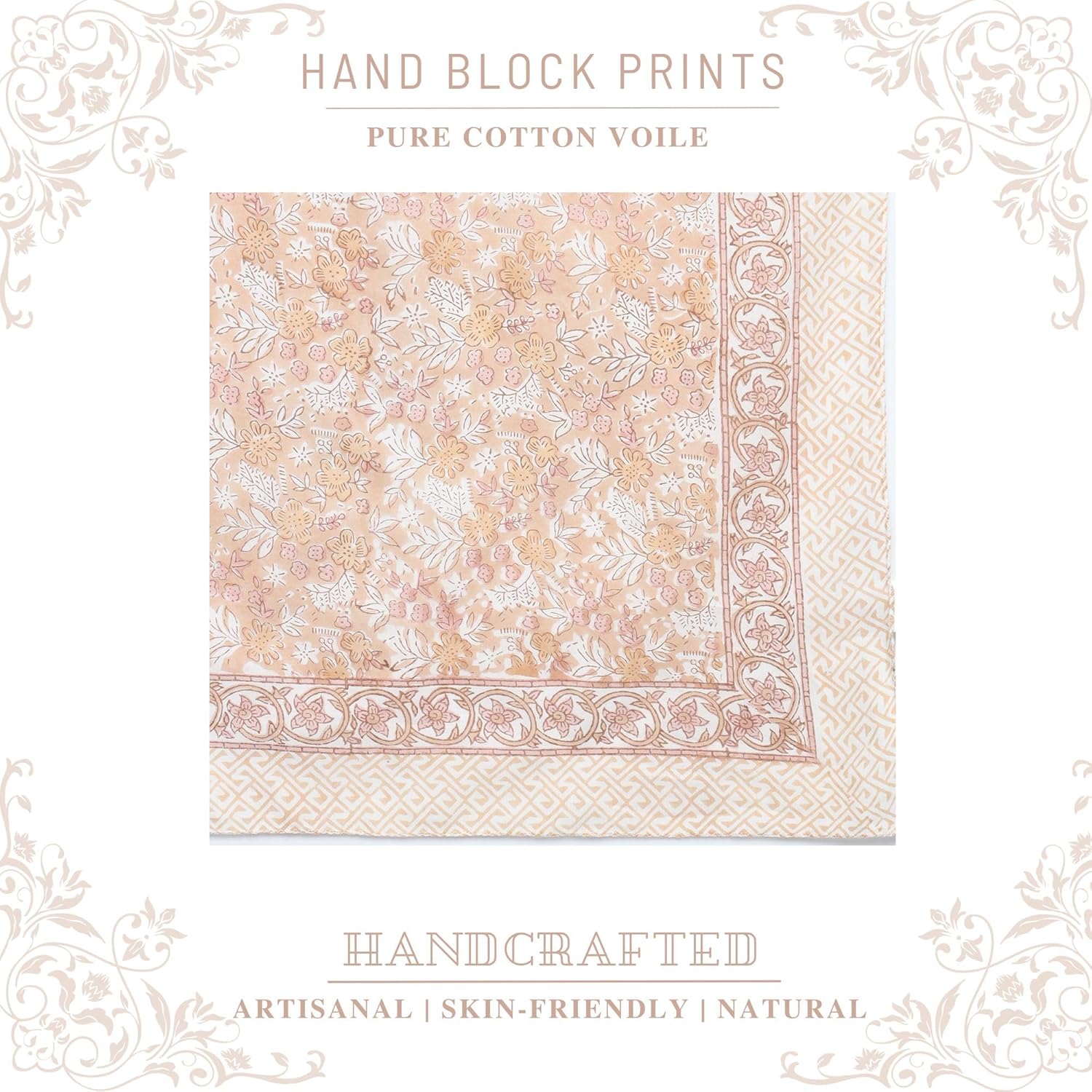 Cotton Block Print Long Beach Sarong Pareo Swimsuit Cover Ups Women Wrap - Image 3