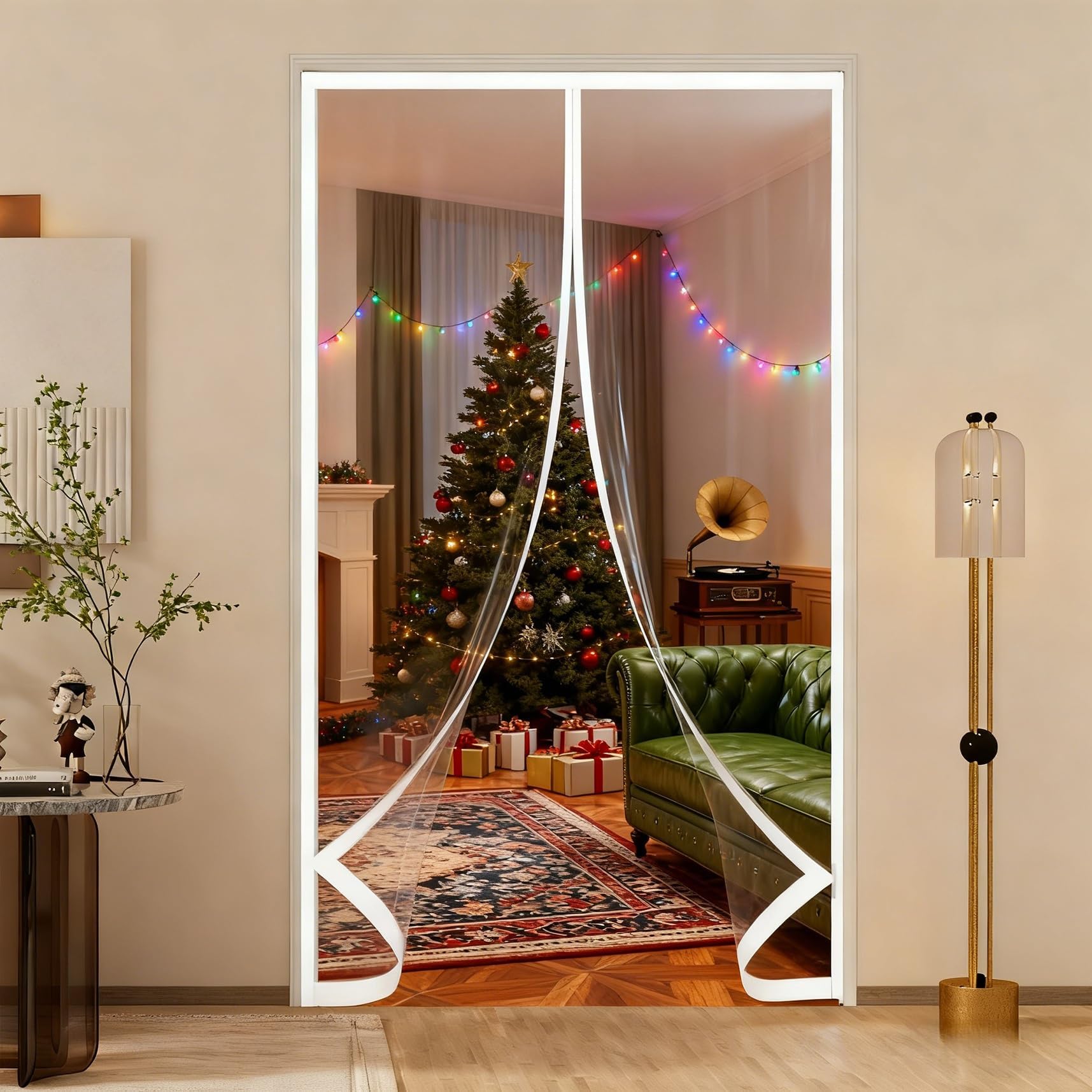 Winter Door Curtain 94 x 225 cm Windproof Waterproof, Cold and Heat Insulating in Transparent Thermal Insulating Door Curtains for Indoor Outdoor, A