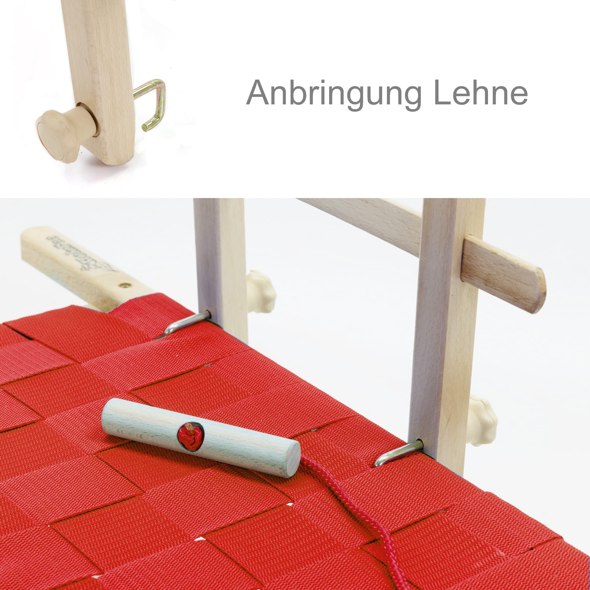 Hörnerschlitten Baran S 120 RR RLS Rot Gurtsitz mit Lehne Buchenholz
