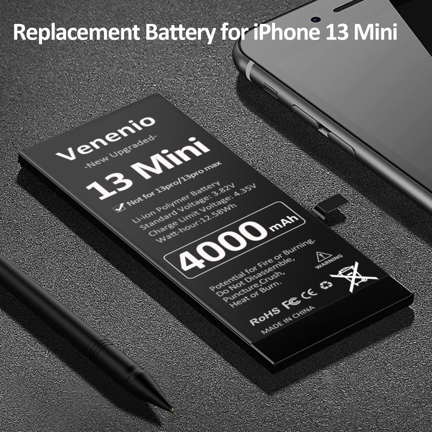 Amazon.com: Venenio Battery for iPhone 13 Mini 4000mAh, 2025 New