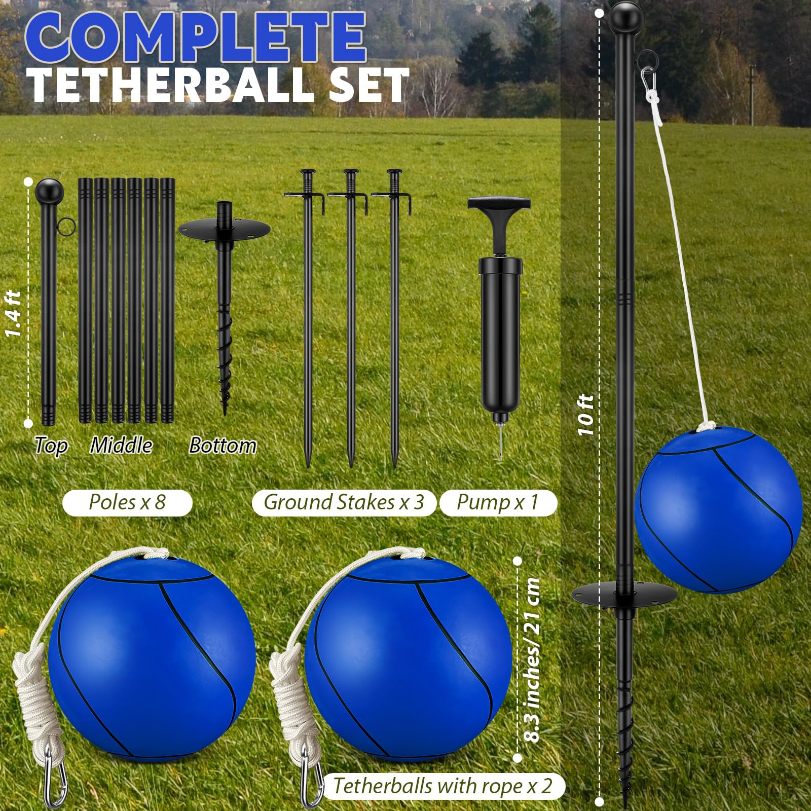 Tetherball Ball And Rope Tether Ball For Dogs Portable Tetherball Set With  Heavy Base Complete Outdoor Tetherball Heavy-duty Tetherball Set Teether  Ball