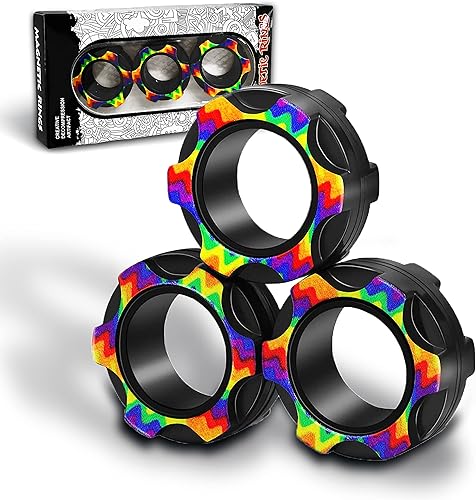 DrKbder Anillos magnéticos para la ansiedad juguetes para la ansiedad juguetes para adultos juguetes sensoriales alivio del TDAH recuerdos de fiesta