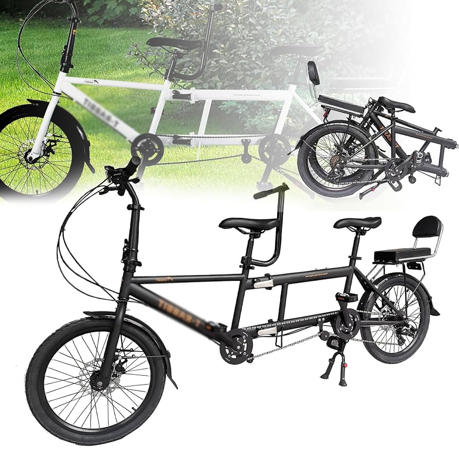 Amazon.co.jp: タンデムビーチクルーザーバイク、折りたたみ式