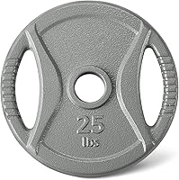 Amazon Basics 2.5LB x6 Olympic Grip Cast Iron Weight Plates - 2-Inch Hole for Powerlifting, CrossFit & Home Gym