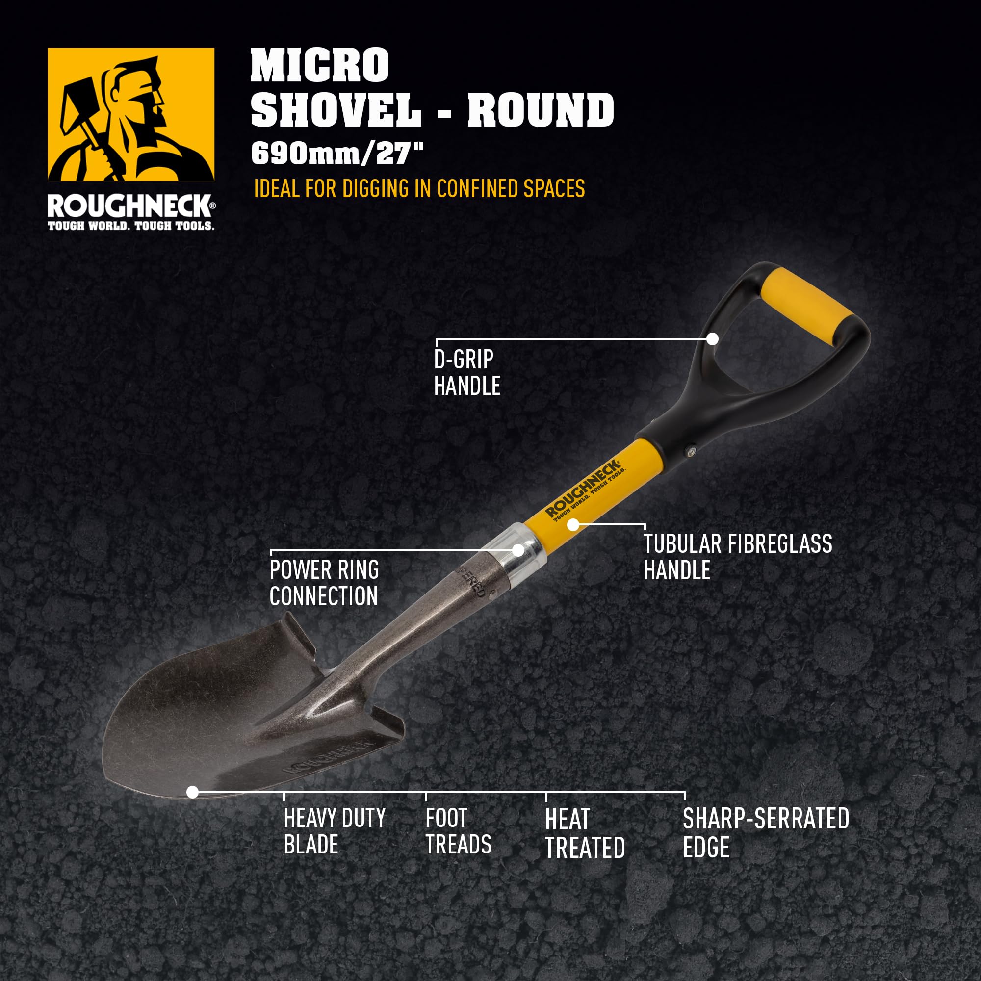 Roughneck Micro Pelle Ronde 68004 avec Manche 68,6 cm - 4