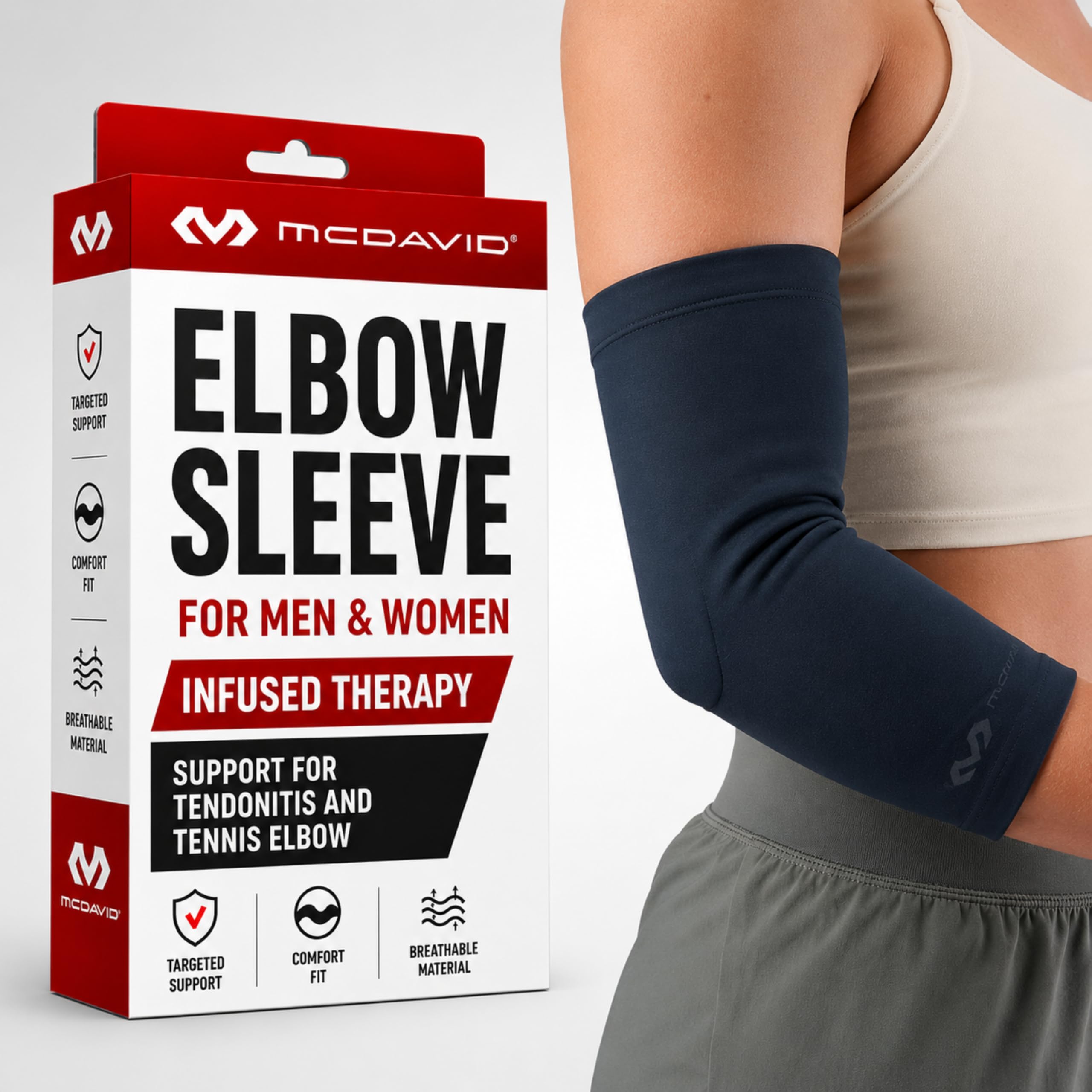Amazon.com: McDavid Infused Therapy Buttersoft Elbow Sleeve S