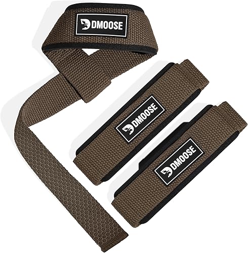 Miniatura 7 de DMoose - Correas de levantamiento de peso muerto, 24 pulgadas con agarre de silicona y acolchado de neopreno de 0.157 pulgadas, soporte máximo de