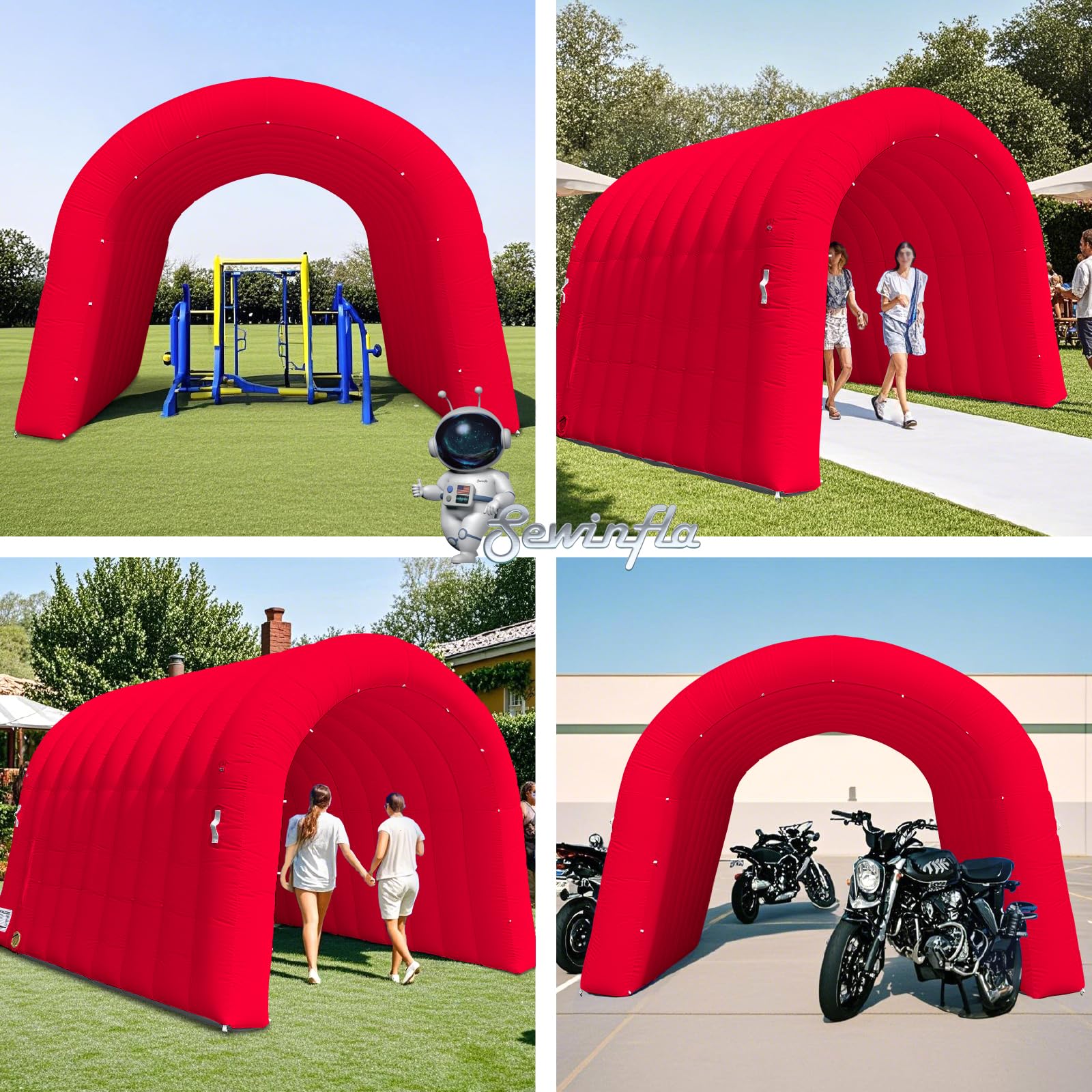 inflatable tent red Sewinfla Tunnel Sports Entrance with Internal Blower, 10x10x9ft Inflatable Tunnel for Business Advertising Event Exhibition Promotion,Street,Shop,Supermarket : Toys & Games Color:Leinengrau G100 - Komfort Gelenkarmmarkise Category_Electric Guitars 10x10 Advertising Spider Tents