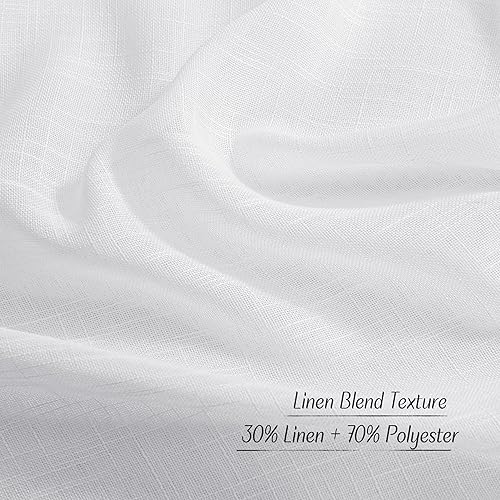 Miniatura 7 de NICETOWN Cortinas plisadas blancas traslúcidas de 84 pulgadas de largo, con bolsillo para barra y pestaña trasera, con tratamiento de ventana