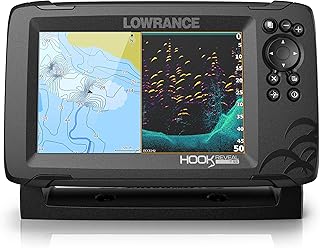 Lowrance Hook Reveal 7 SplitShot - 7-inch Fish Finder with SplitShot Transducer, Preloaded C-MAP US Inland Mapping