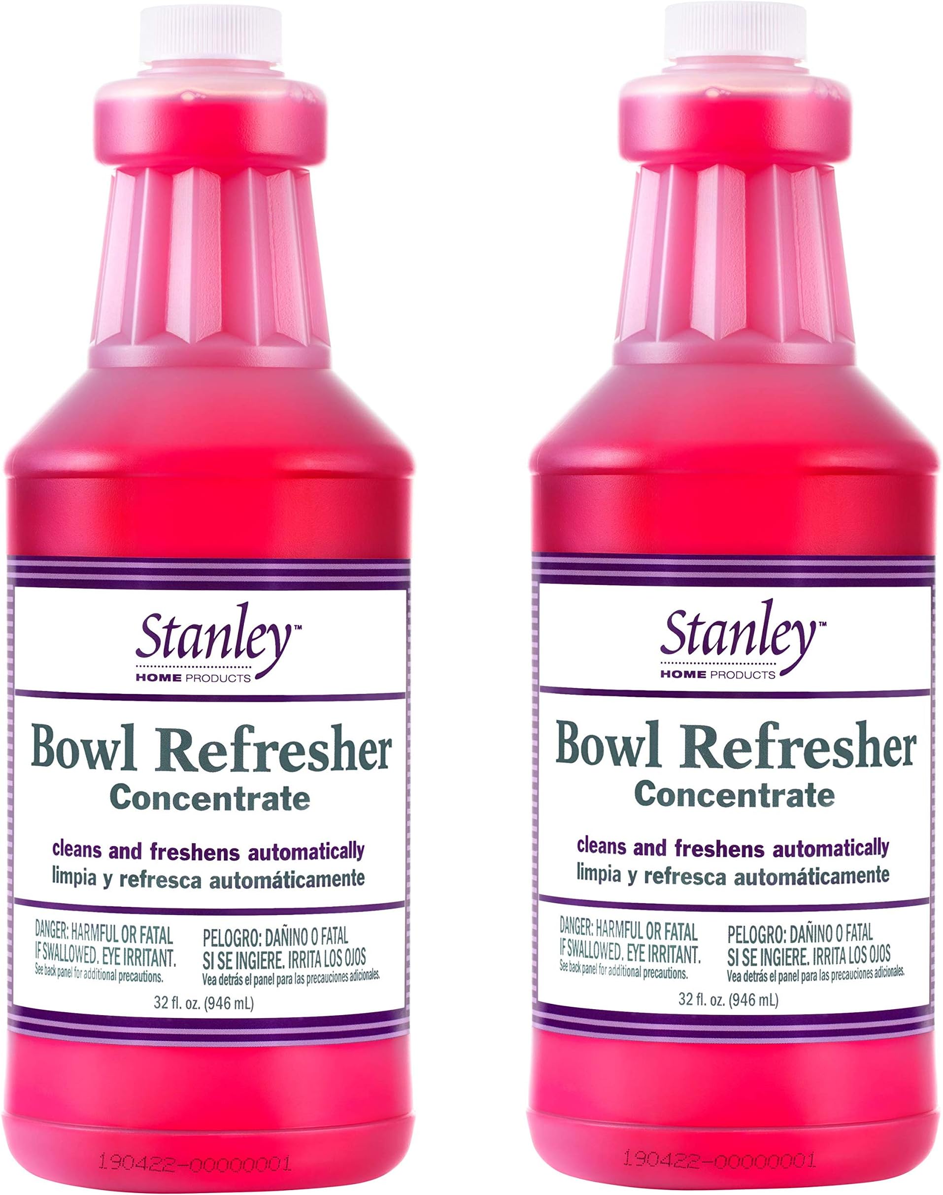Stanley Toilet Bowl Cleaner & Deodorizer Concentrate 32 oz – Wild Rose Scent – Septic‑Safe Bowl Refresher – Cleans Stains & Residue with Each Flush (Pack of 2)