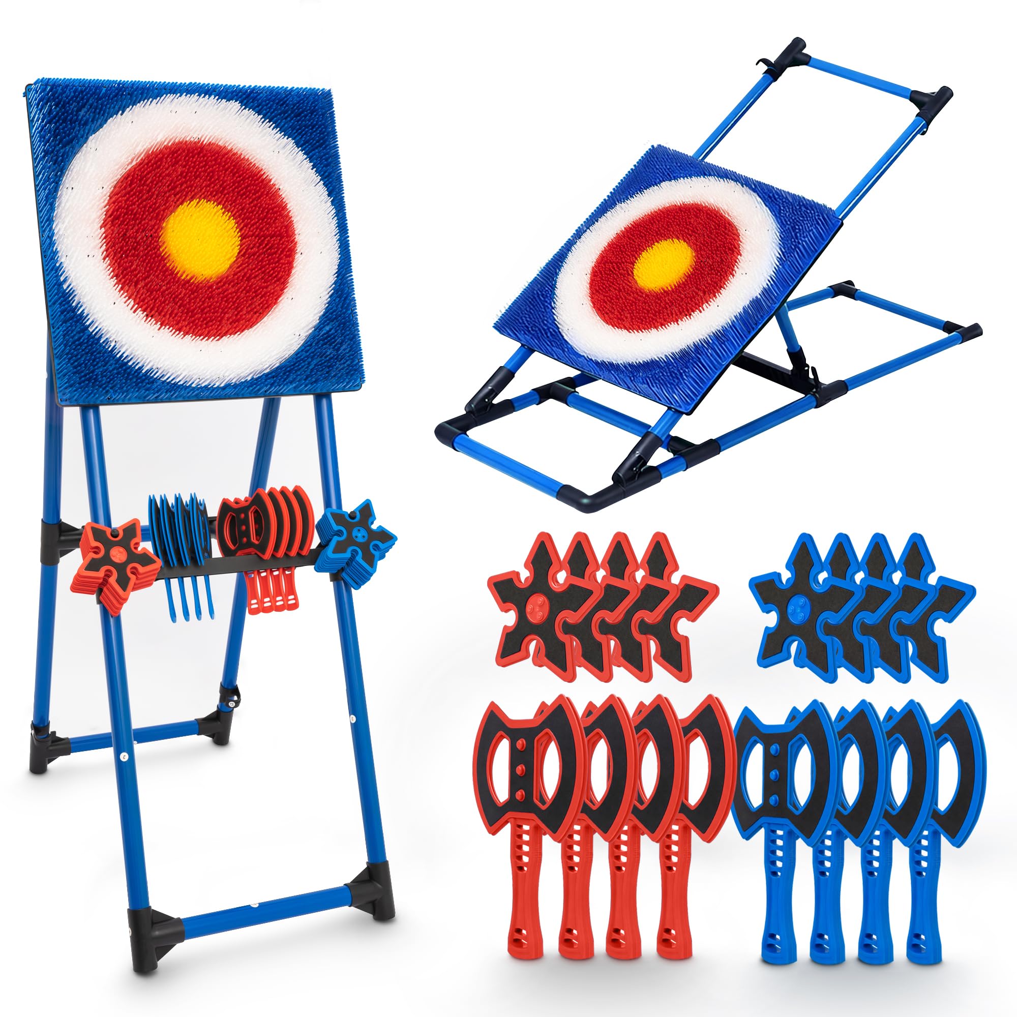 SereneLife Axt Wurfspiel Set – Sicheres Wurfspiel für Kinder und Erwachsene, Tragbar und Faltbar für Garten, Indoor und Outdoor