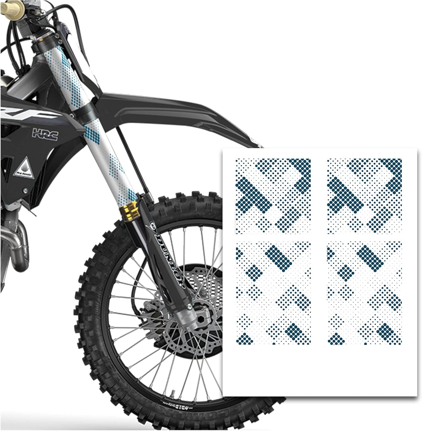 MC MOTOPARTS Front Fork Tube Wrap Vinyl Graphics Decal TT06 Compatible with MX Dirt Bike YZ125X KLX450R YZ250F YZ450F