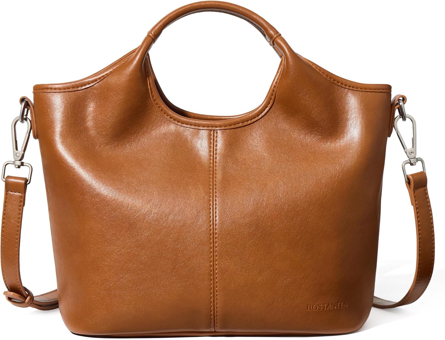 BOSTANTEN Vegan Leather Purses for Women Soft Top Handle Satchel Crossbody Zipper Handbag with Detachable Shoulder Strap