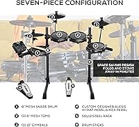 Vista 3 de Kit Alesis Turbo Mesh – Set de batería eléctrica con más de 100 sonidos, almohadillas de tambor de malla silenciosas, baquetas, cables de conexión
