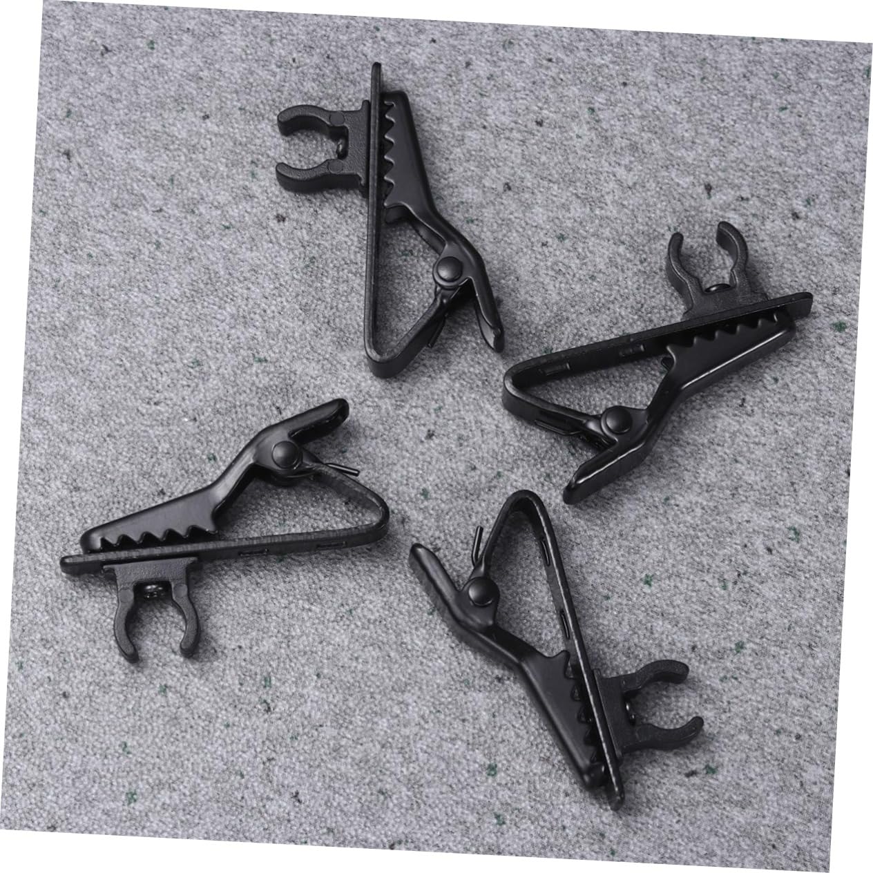 LALADEFIEE 10pcs Mini Lapel Microphone Clip Durable Iron Clip for Voice Chat Video Conferencing and Lectures Black
