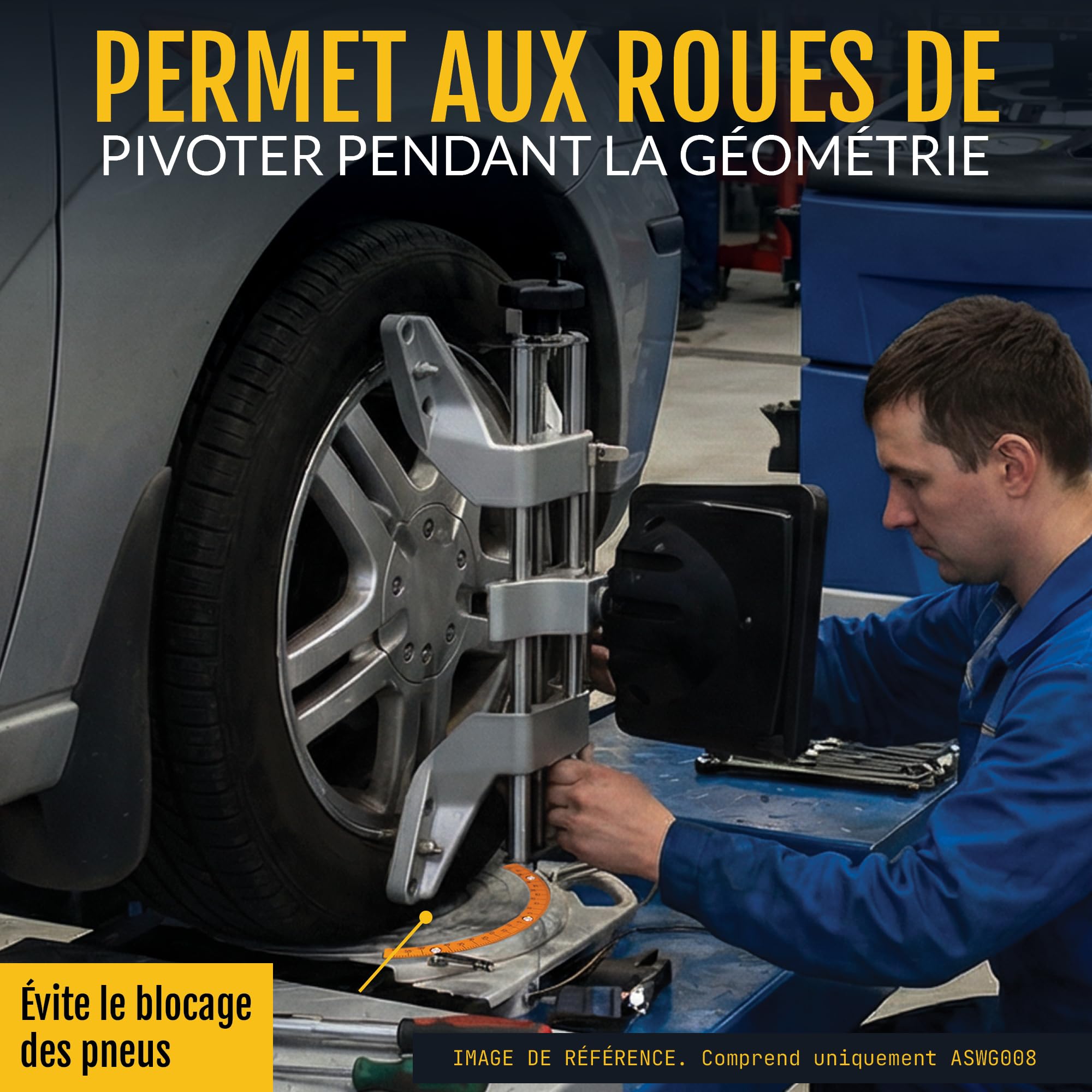AutoSolo Plateaux Pivotants d'Alignement 4 Tonnes - Cadran Laiton, Kit DIY Économique pour Géométrie de Roue à Domicile (Paire avec Accessoires)