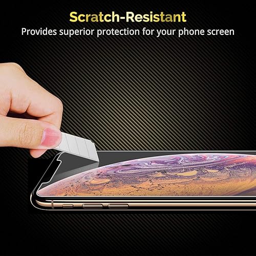 Miniatura 4 de UNBREAKcable iPhone XsX Protector de Pantalla 3 Pack - Cristal templado de dureza 9H para iPhone XsiPhone X, sin burbujas, a prueba de golpes, marco