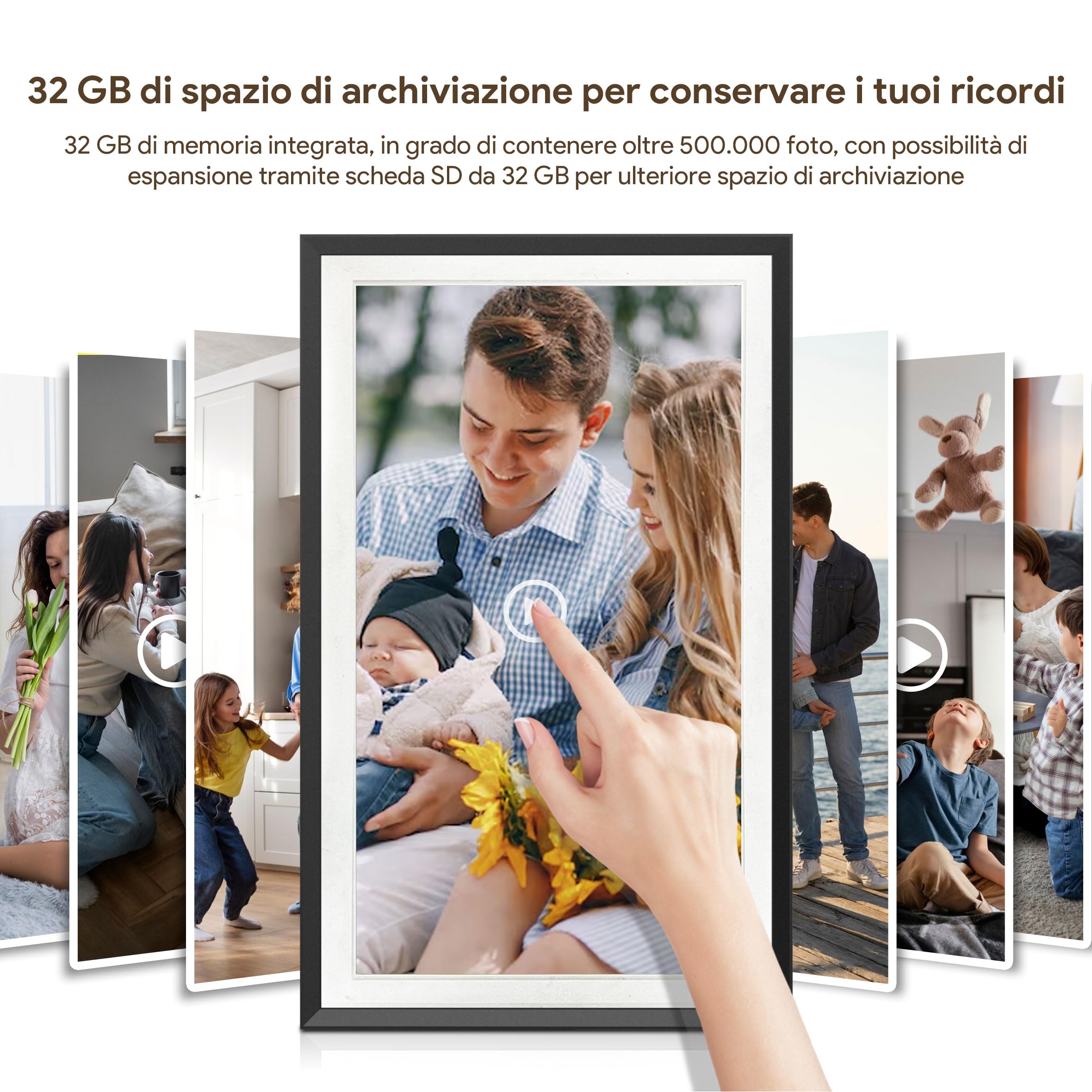 ARZOPA Digitale fotolijst, wifi, 14 inch, 1920 x 1080 IPS HD
