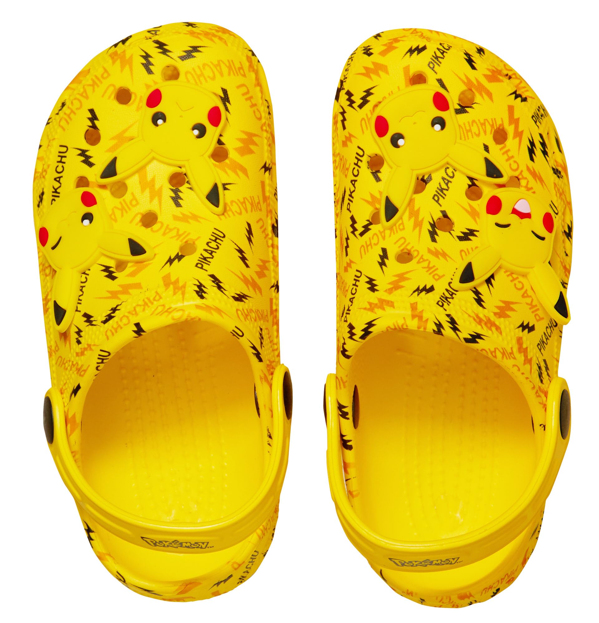Pokémon Zuecos Pikachu con Charms, Sandalias para niños, Chicos y Chicas, Sliders de Verano con Correa en el Tobillo, Zapatos de Playa para Las Vacaciones