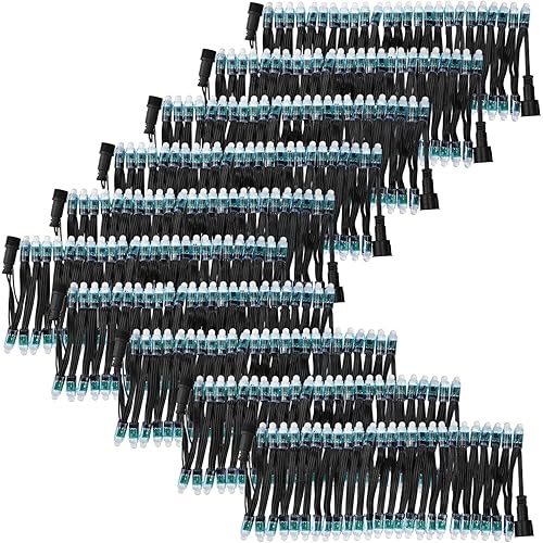 Baquler 1000 Pcs WS2811 RGB LED Pixels Light 12 mm Diffused Digital String Lights Waterproof Individually Addressable Round Module for Advertising Christmas Decoration Full Color DC (12 Volt)