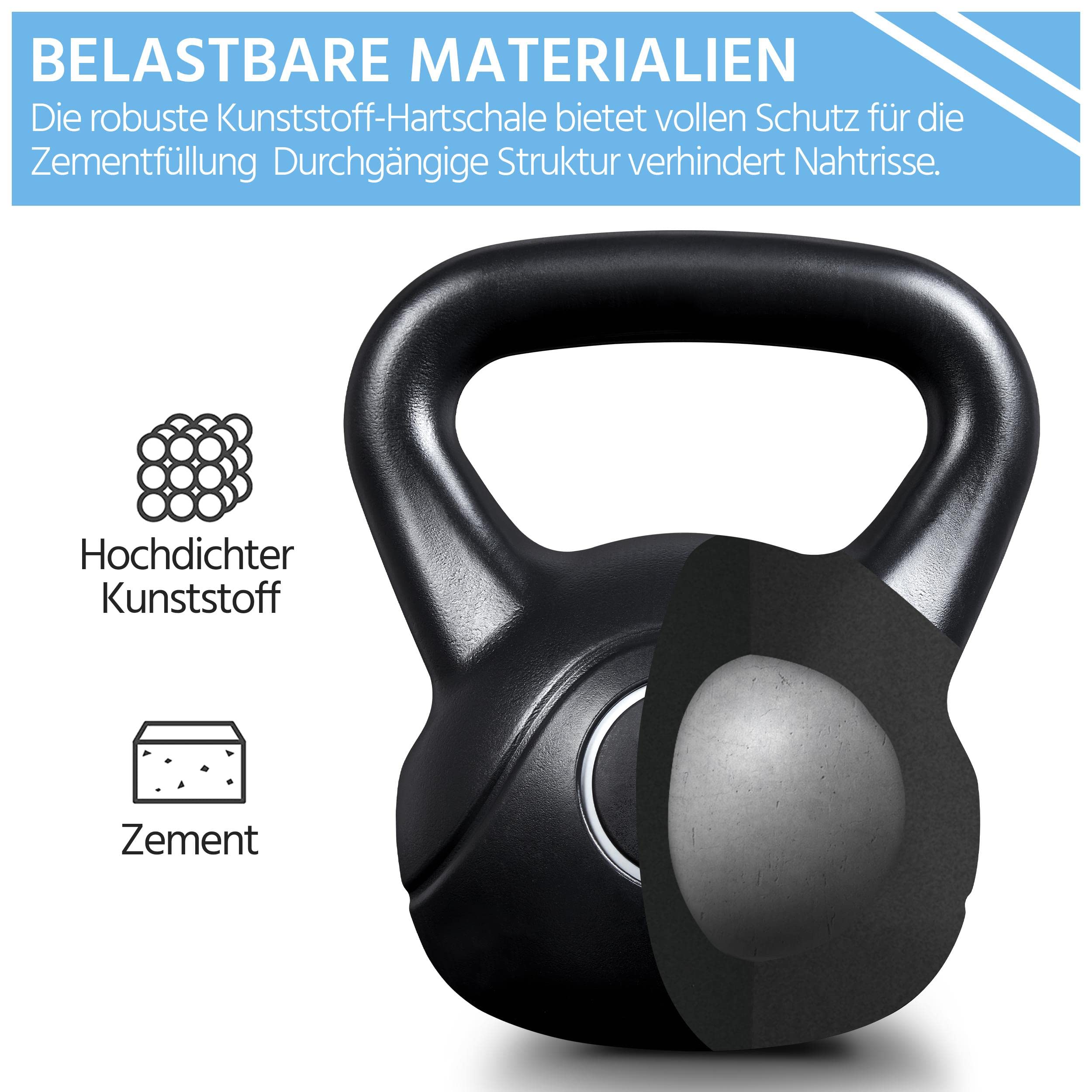 Yaheetech Kettlebell, 6kg 8kg 10kg 12kg 16kg 20kg Gewichte, für Krafttraining Fitness Gymnastik, Kugelhantel Schwunghantel Kugelgewicht