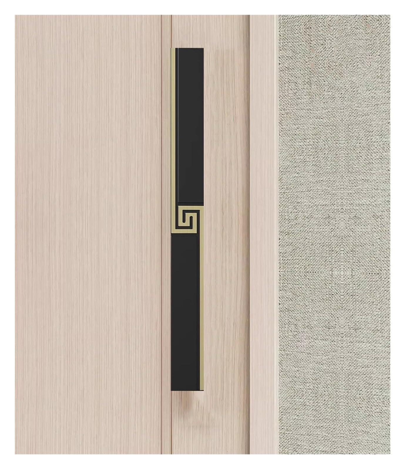 MXXQRHF Modern Double-Sided Aluminum Door Handles for Exterior & Interior, 31.5in Push Pull Bar for Wooden Barn & Sliding Glass Doors - Black & Bronze Finish