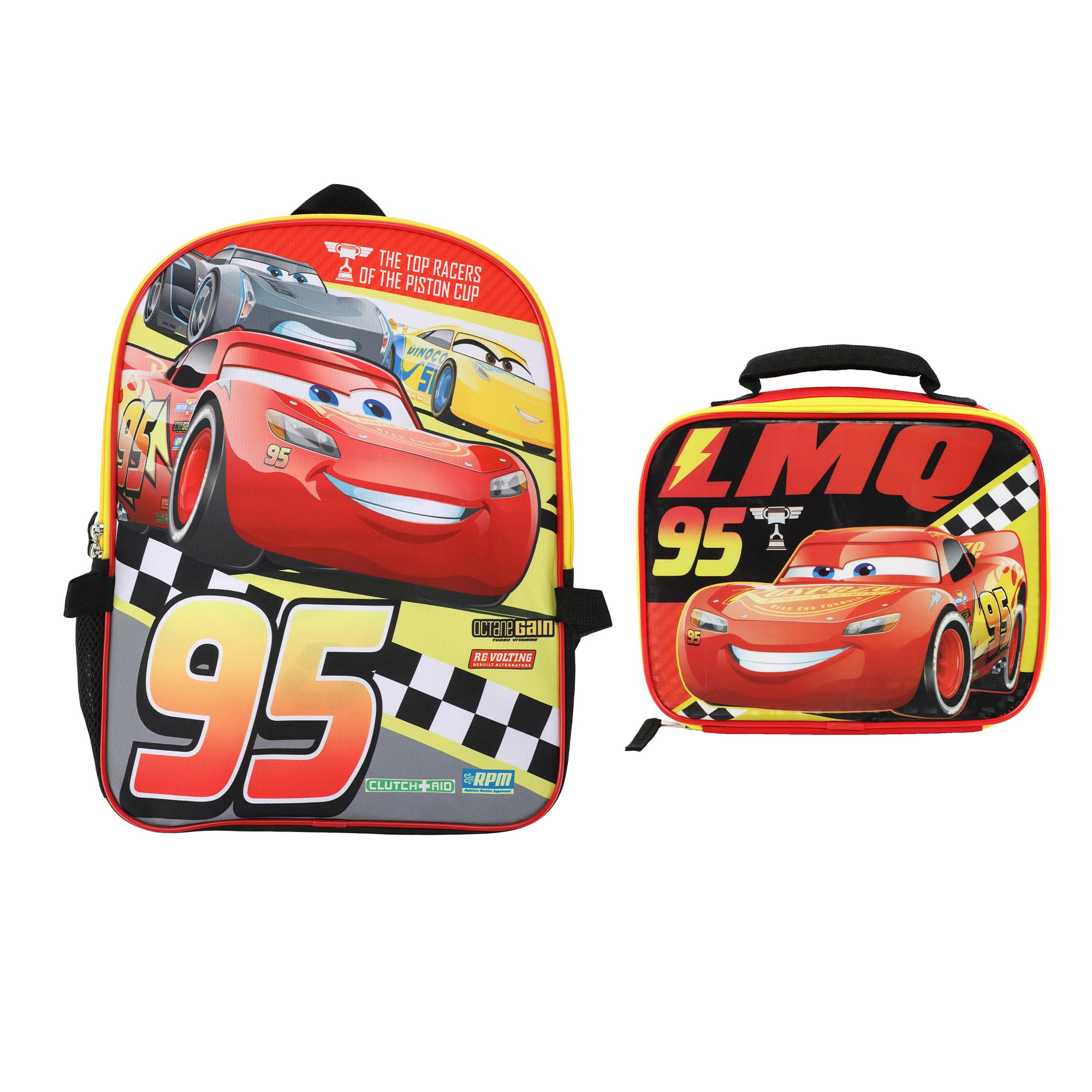 BioworldDisney Cars Lightning McQueen 16" #95 2-Piece Backpack & Lunchbox Set