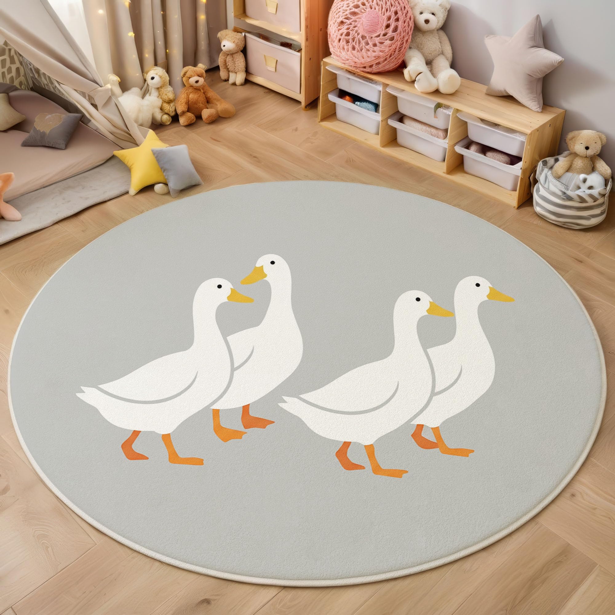Tapis rond oie moquette lavable antidérapante pour salon et vestibule