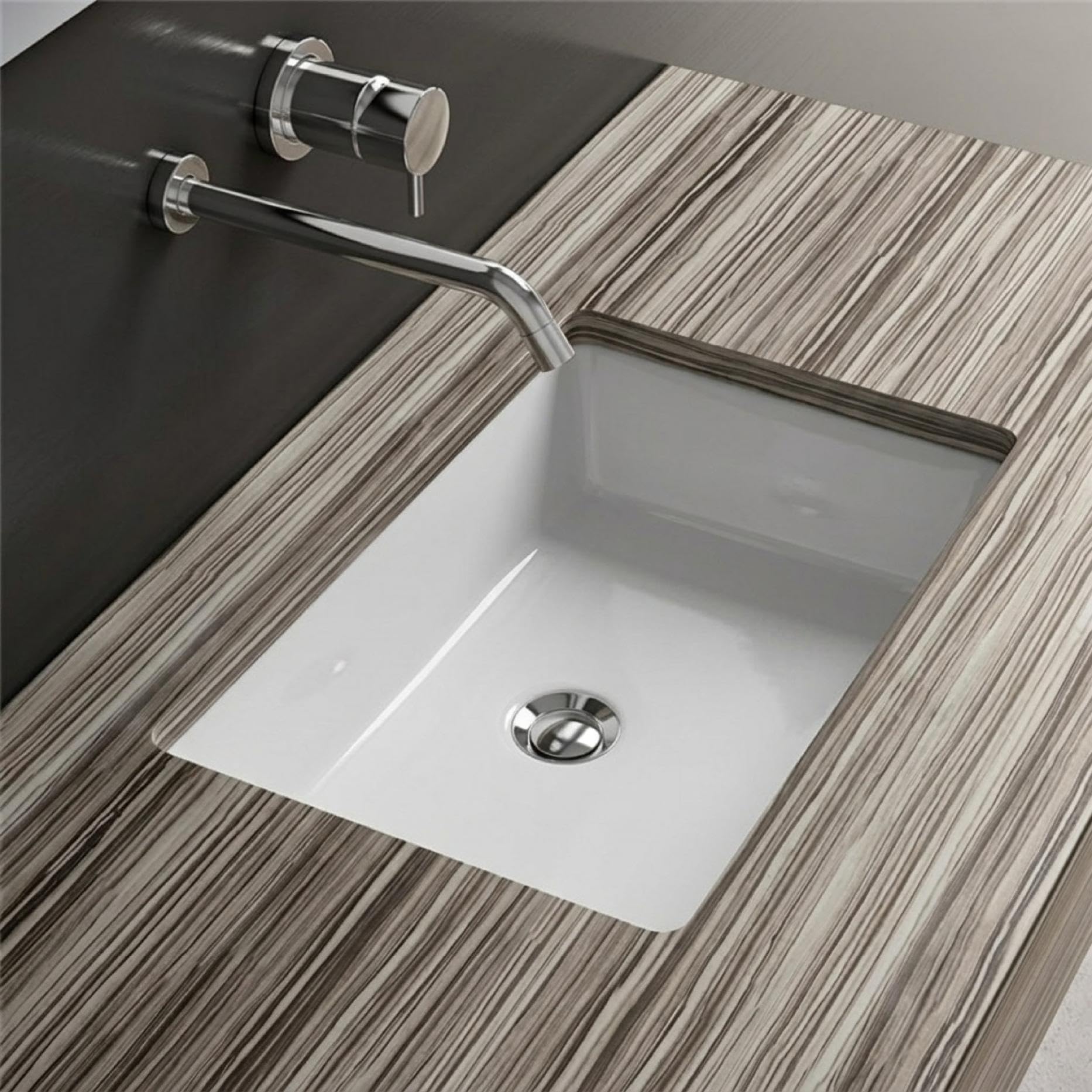 Maro - Lavabo Bajo Encimera 53 cm - Cerámica Blanco Brillo - Con Rebosadero - Certificado CE