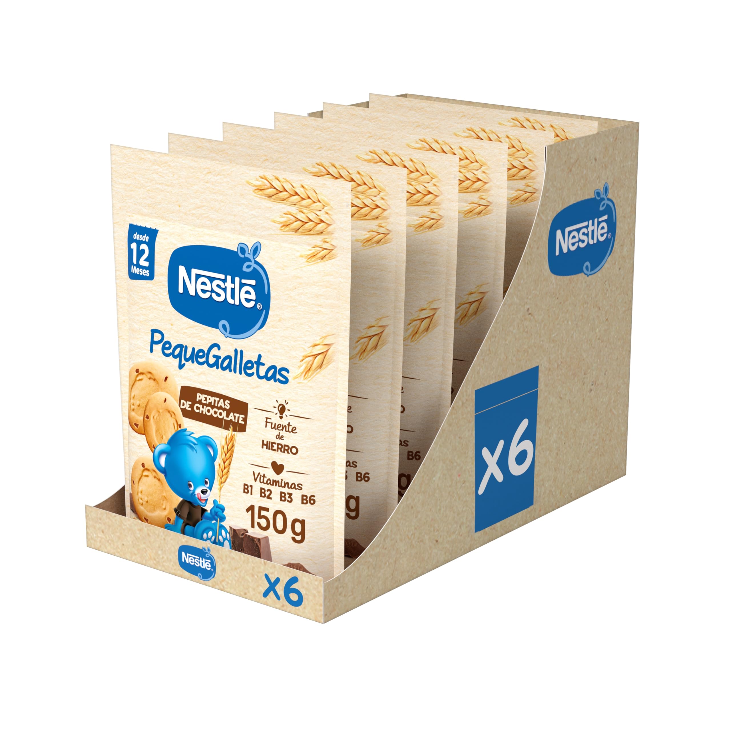 NESTLÉ PequeGalletas Choco 150g 6 bolsas para bebés desde 12 meses