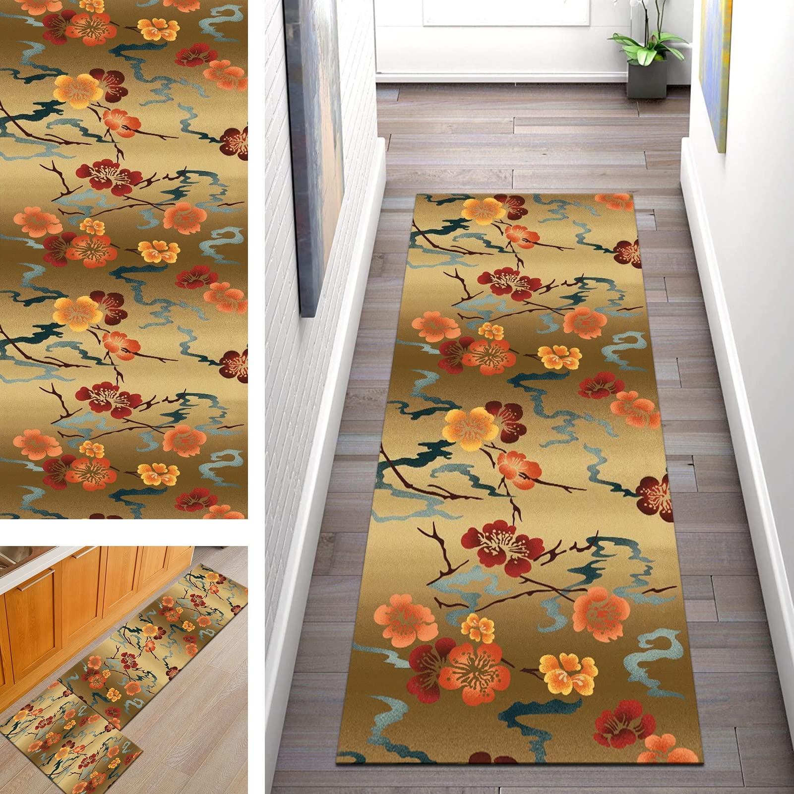 Sglgstore A Runner Rug For Hallway Kitchen Non Slip Bstract Corridor Rugs For Living Room, Washable Carpet Runners Bedroom Floor Mat Width 50/60/ 70/80/ 90/ 100Cm (Color : Size : 100X150cm)