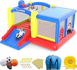 PicassoTiles KC102 Jump & Slide & Dunk Bouncing House