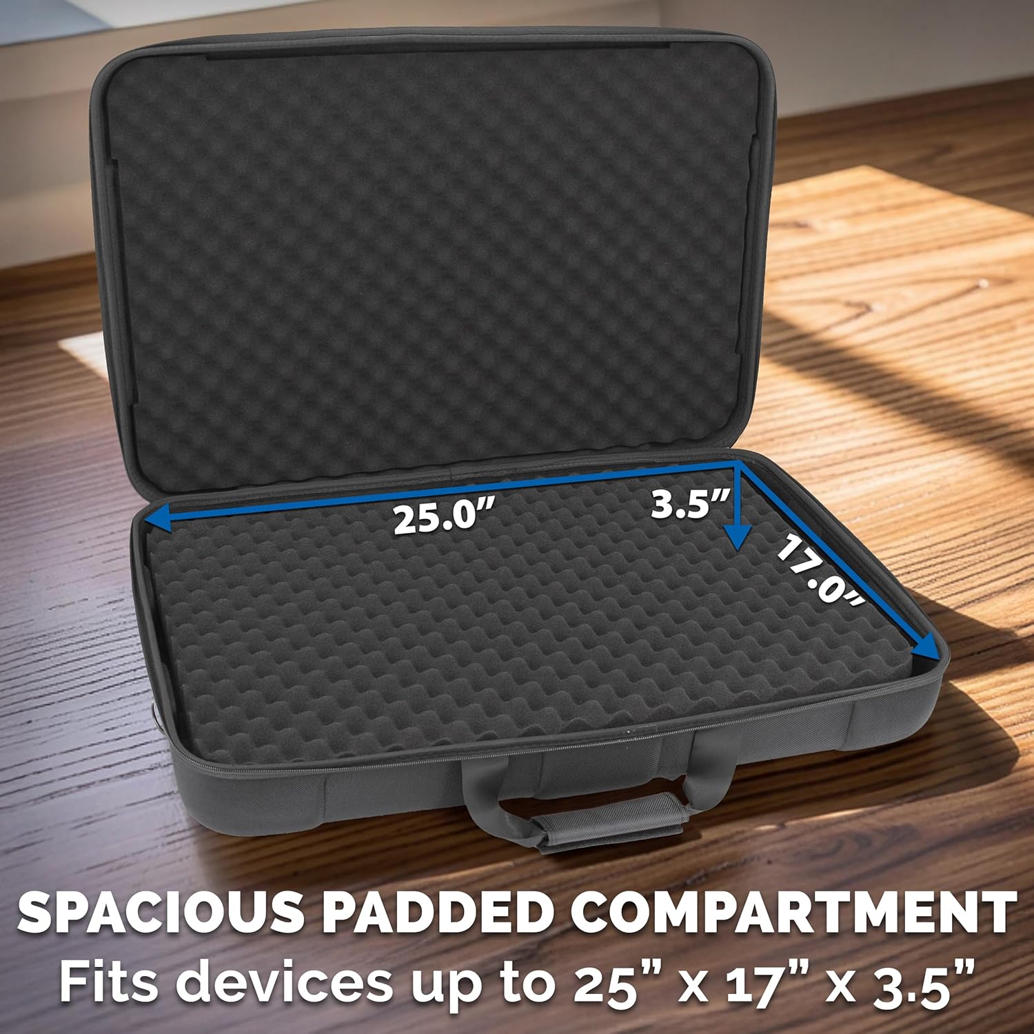 CASEMATIX Protective Carrying Case Compatible with Wacom Cintiq Pro 27 Creative Pen Display Graphic Drawing Monitor - Travel Case with Strap and Padded Foam, Shockproof Graphics Tablet Storage Bag