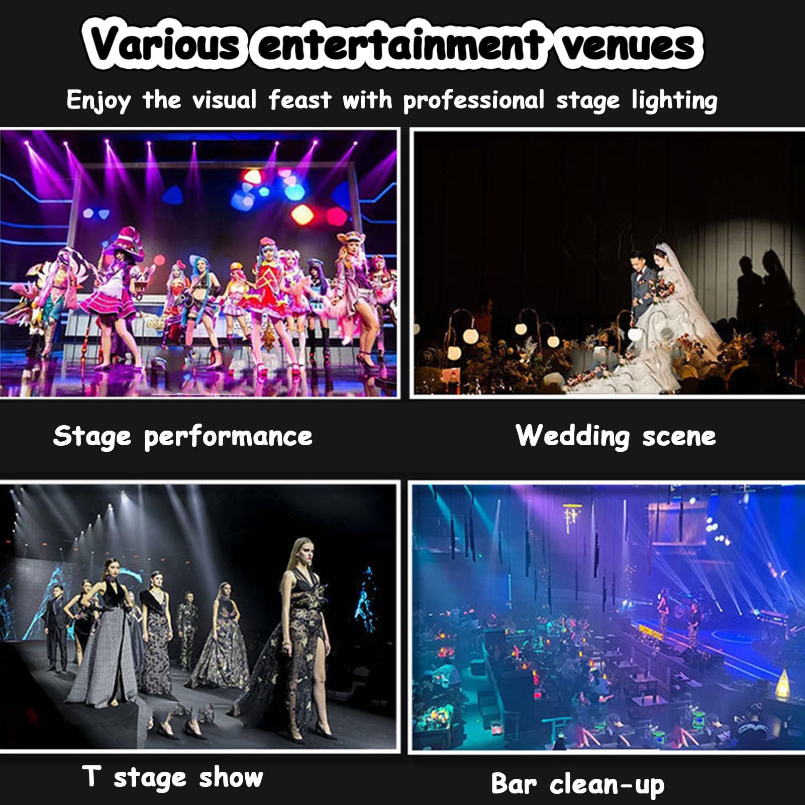 Faretto LED con supporto regolabile, controllo manuale per palcoscenico, teatro ed eventi all'aperto, treppiede incluso