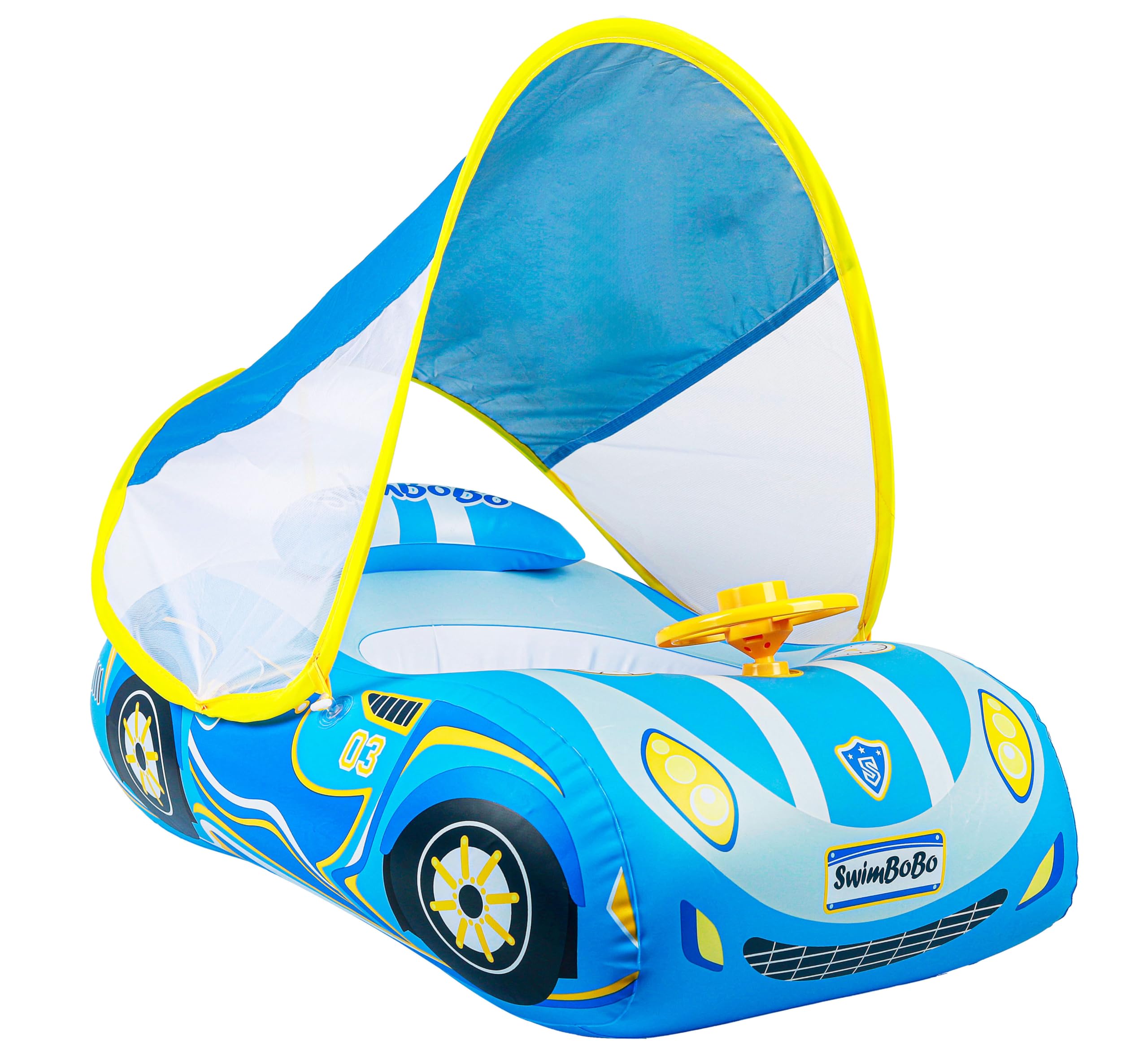 Baby Swimming Float, Toddler Baby Inflatable Pool Float with Sun Canopy Seat for 1-4 Years