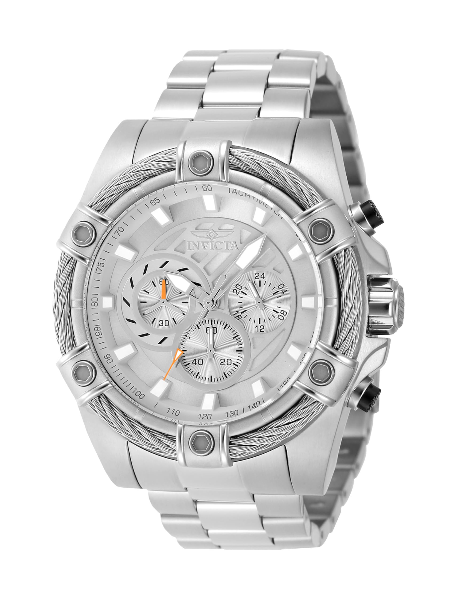 Bolt Men 52mm Stainless Steel Steel Silver dial VD54 Quartz