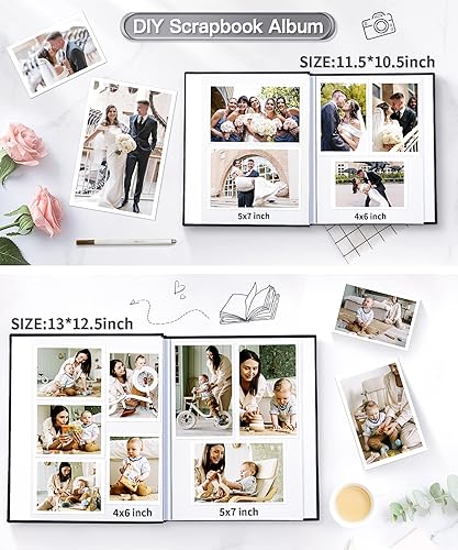 Miniatura 39 de Popotop Álbum de fotos autoadhesivo para álbumes de recortes de 4 x 6 pulgadas, 5 x 7 pulgadas, 8 x 10 pulgadas, álbumes de fotos de bricolaje como