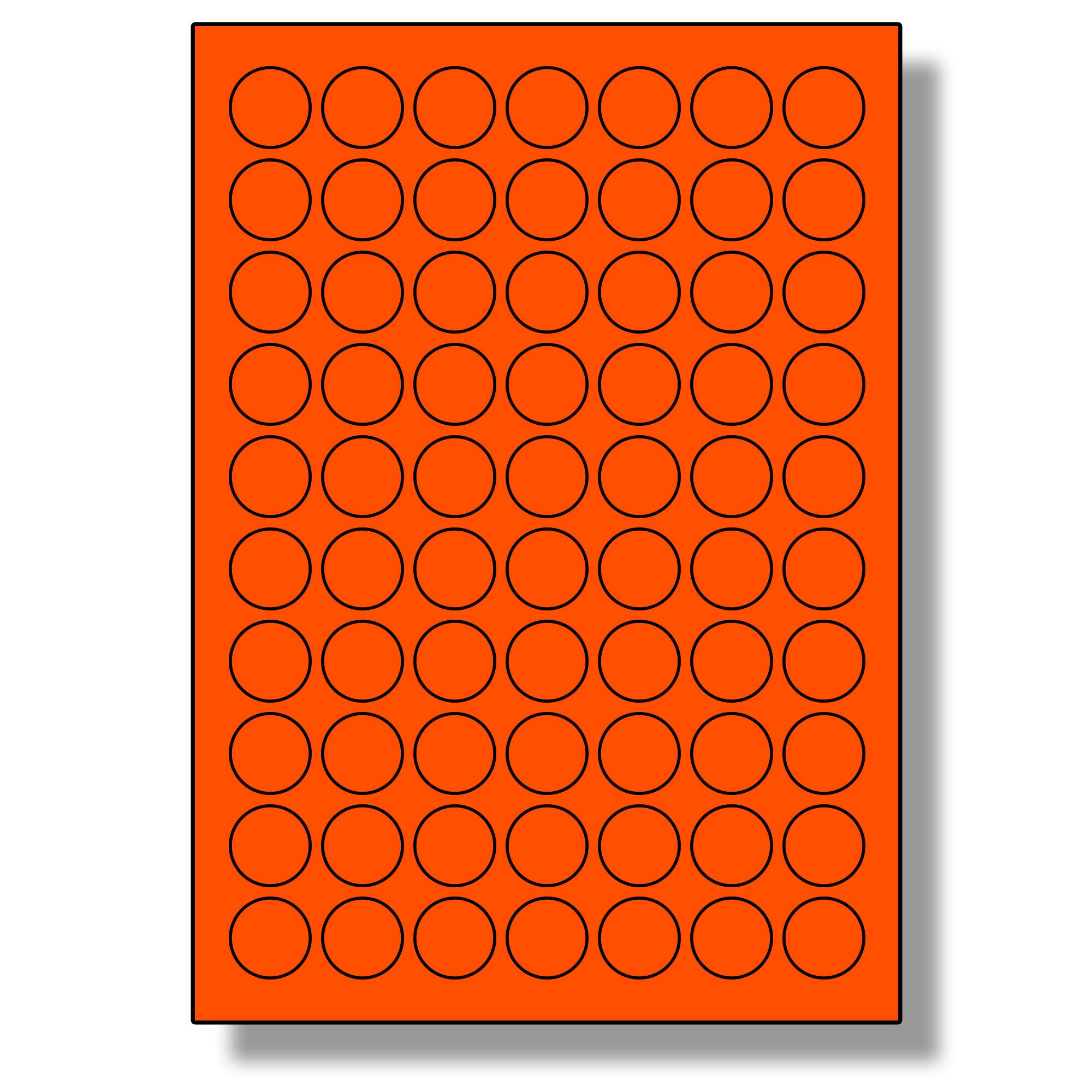 Label Planet® 70 Per Sheet, 10 Sheets (700 Tomato RED Round Labels), Matt Self-Adhesive A4 Circular Coloured Labels, for Laser or Inkjet Printer, UK LP70/25RC, 25MM Diameter Circles — image 1