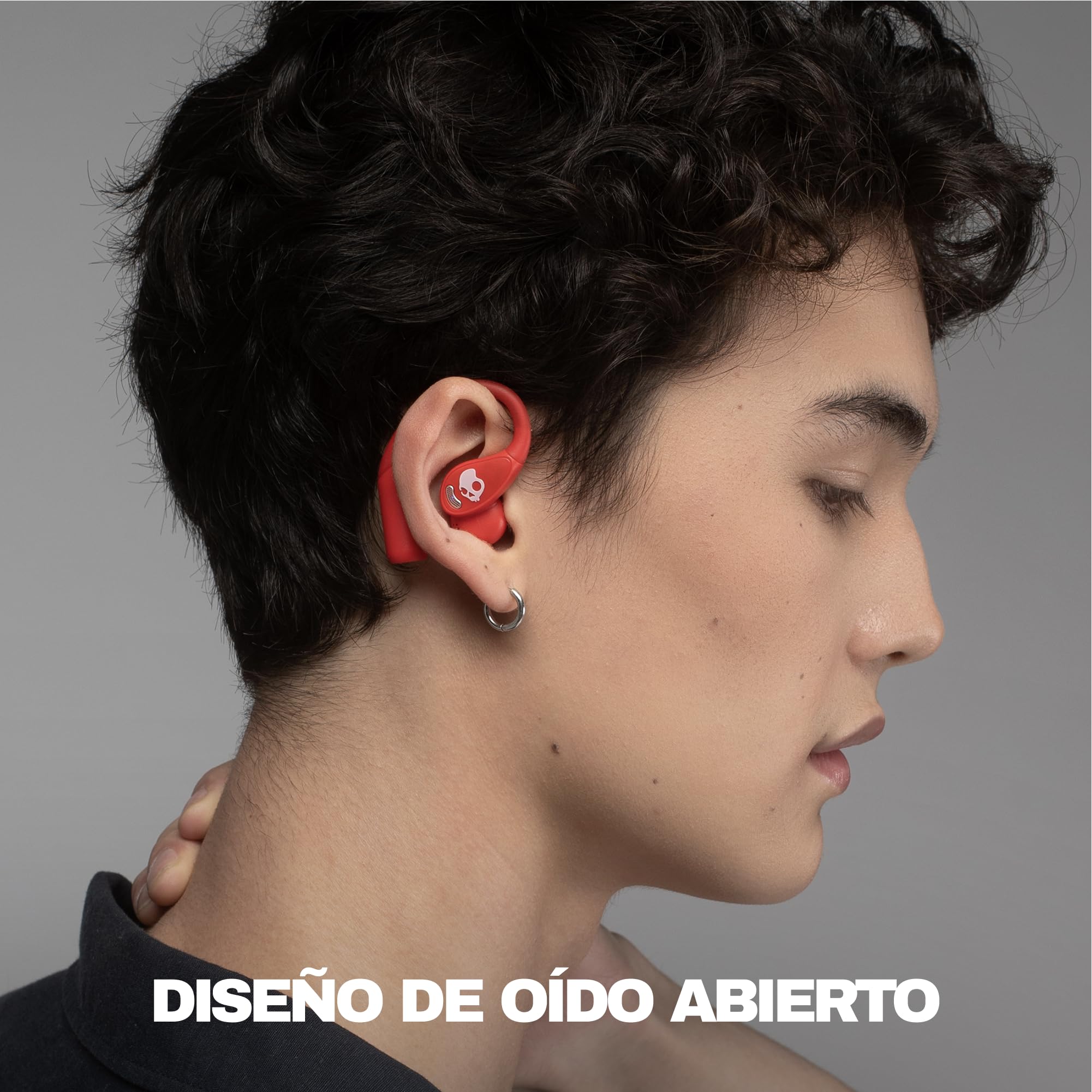 Skullcandy Push 540 Open Auriculares Open Ear Inalámbricos Bluetooth Resistentes al Agua y al Sudor, 42 Horas de Autonomía, Banda Magnética Separable, Ajuste Seguro - Rojo