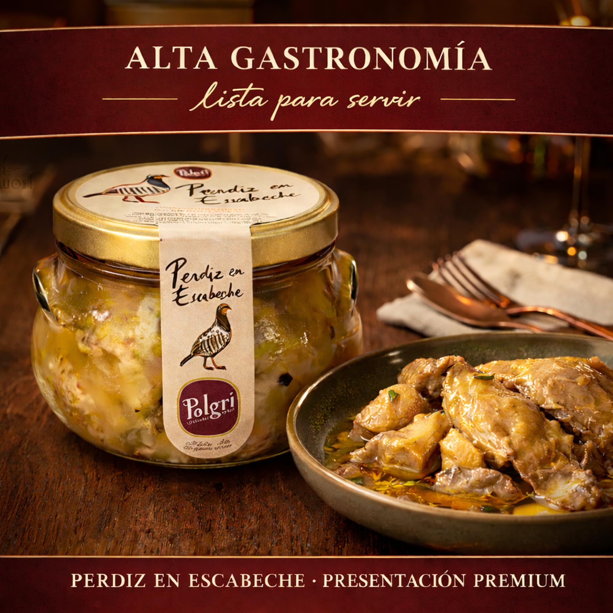 Perdrix À L´Escabèche Gourmet Polgri A`L´Huile D´Olive Extra Vierge