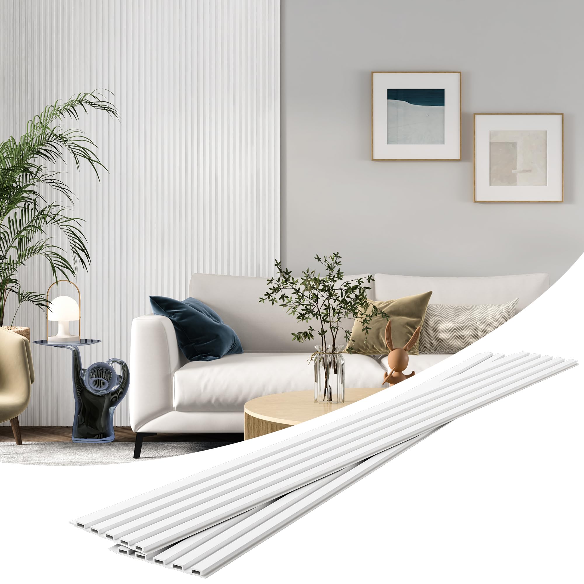 Amazon.com: MODCART 8 Pack Slat Wall Panels, WPC Soundproof 3D