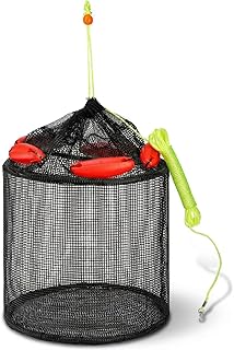 ZENFUN Extra Large Floating Fish Basket for Live Caught, 11 Gallons Foldable Fishing Holder Minnow Bucket Portable Fishing Net Storage Cage for Live Fish Bait Live Well