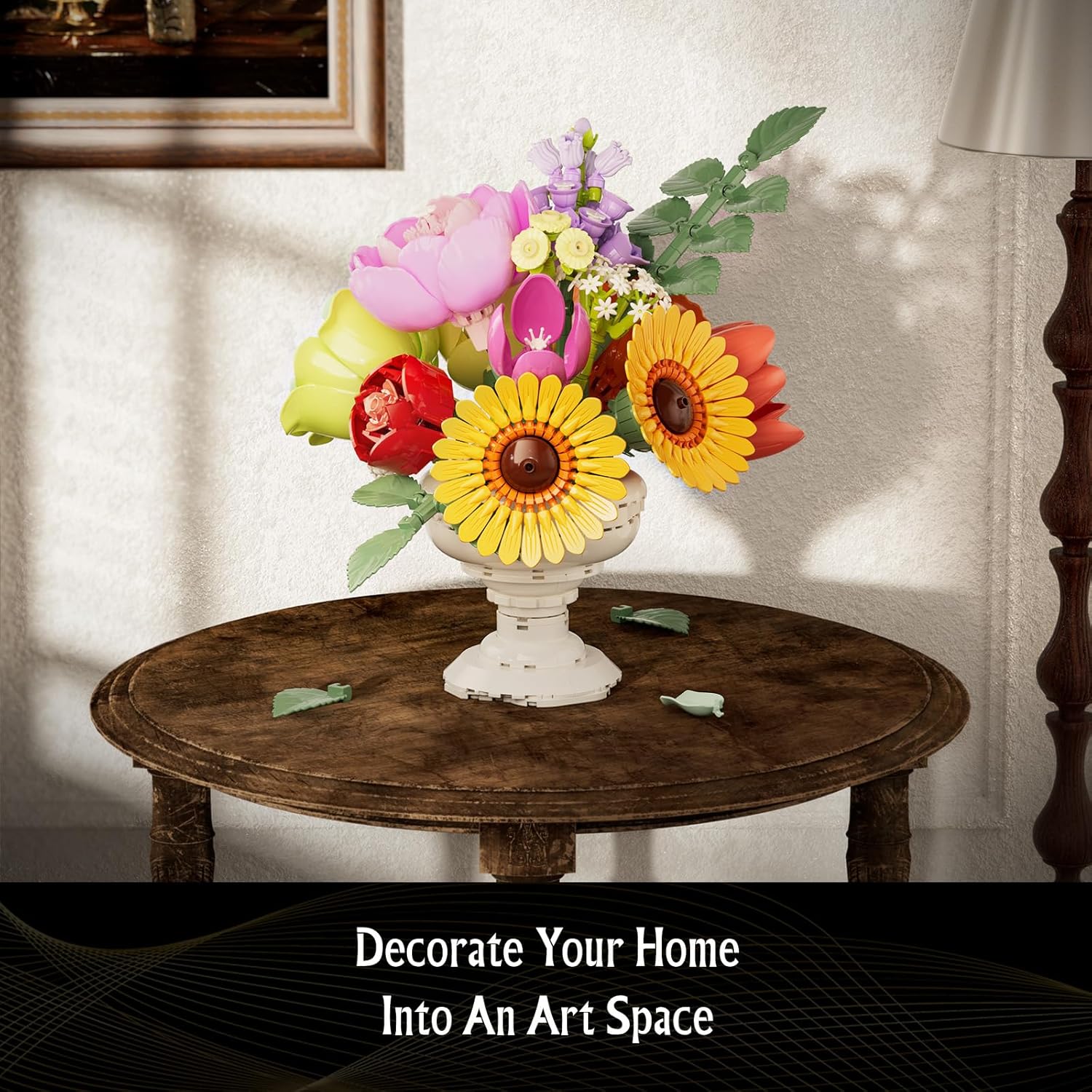 Botanicals Flower Arrangement Building Set, Classic Style Artificial Flower Building Set, Chrysanthemum Building Toy, Gift for Women - Valentine’s Unique Bouquet Collection for Adults - Image 2