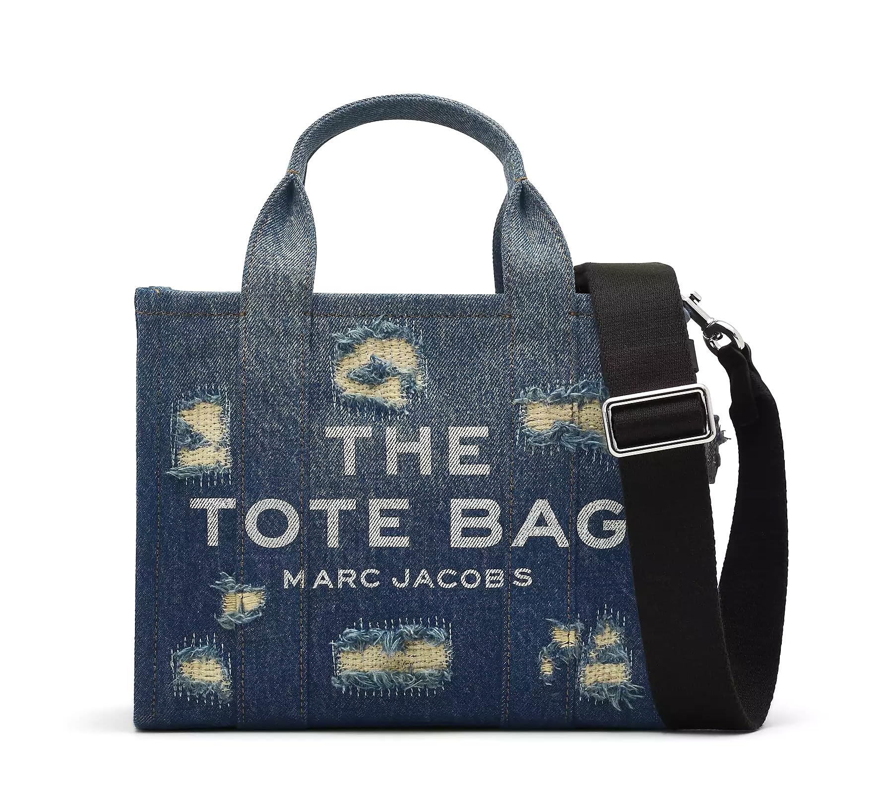 Marc Jacobs Women's Blue The Rip And Repair Denim Small Tote Shopping Bag Cotton