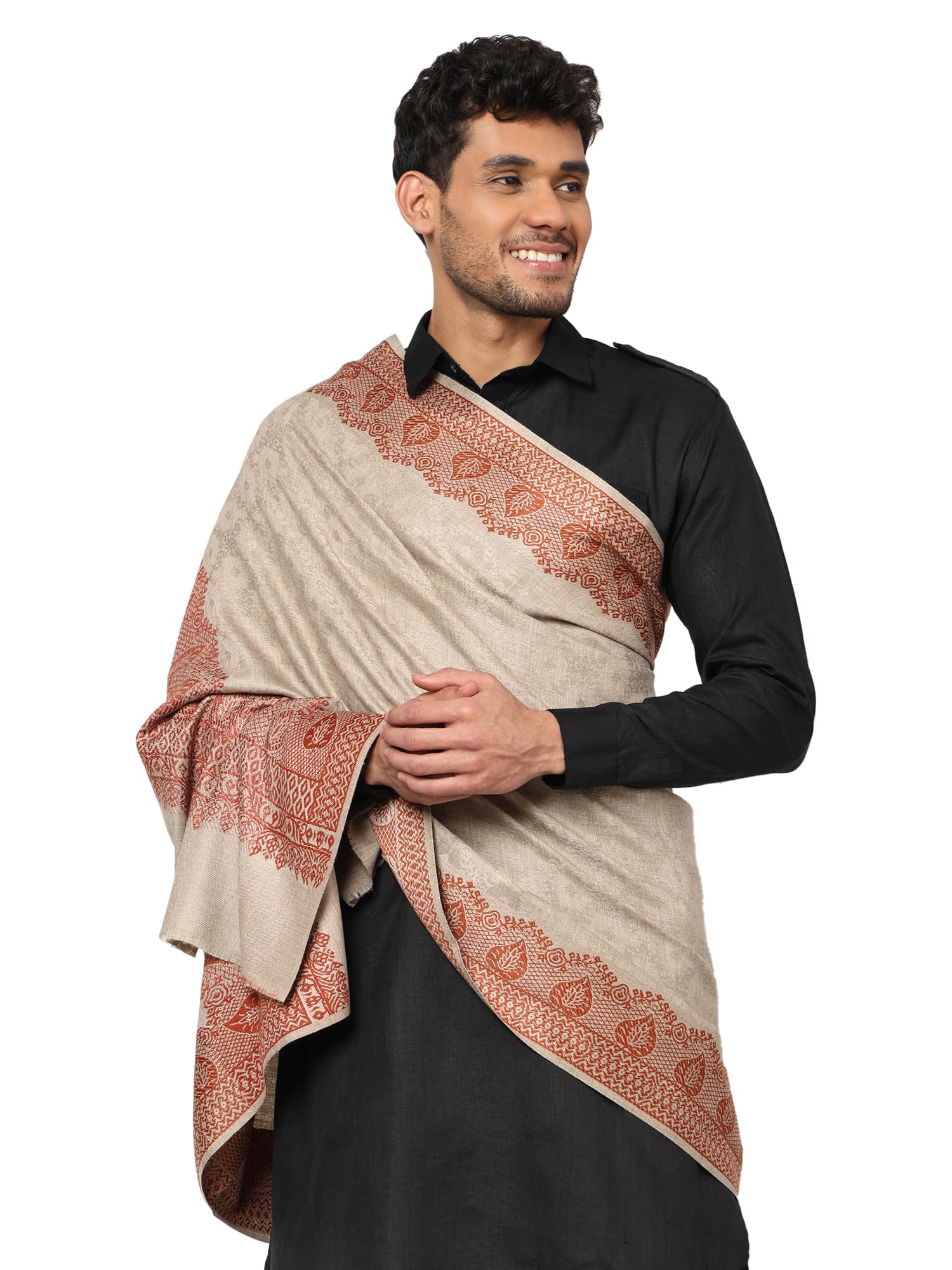 Men's Woolen Lohi/Shawl (MS-991, Light Brown), 112cm x 225cm-image-19