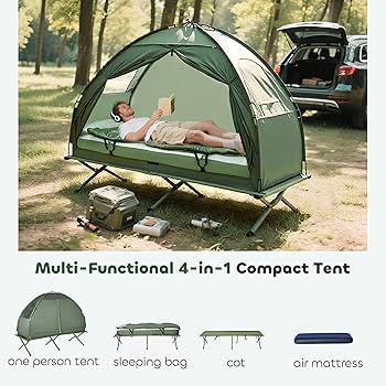 Amazon.com : Outsunny Camping Tent Cot, 4-in-1 Folding Tent