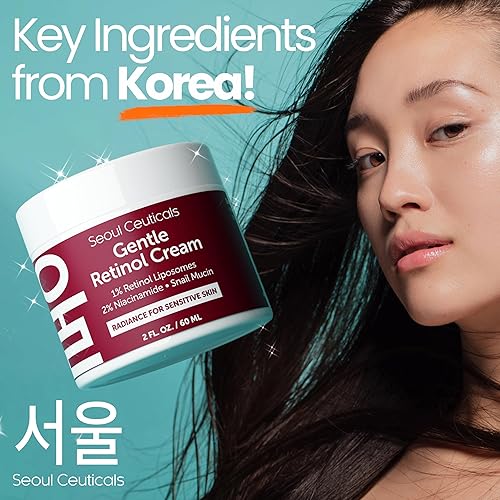 Miniatura 6 de SeoulCeuticals Crema de noche con retinol coreano al 1%, 97.5% de mucina de caracol + 2% de crema hidratante de niacinamida para la cara, belleza